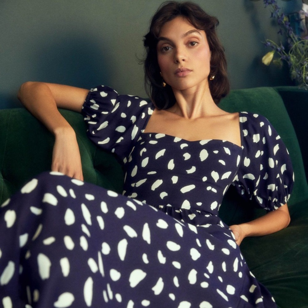 Reformation Splatter Midi Dress